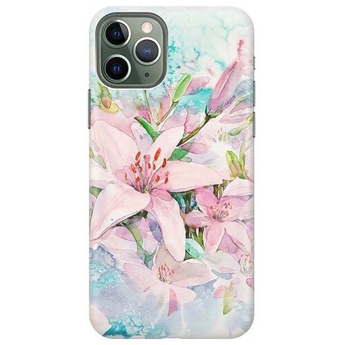 фото Re:pa cиликоновый чехол - накладка artcolor для apple iphone 11 pro с принтом "нежные розовые цветы"