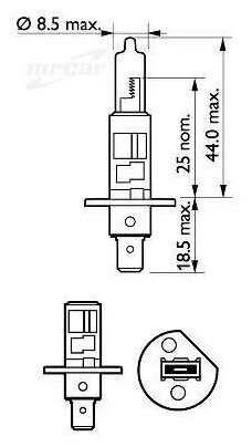 12258PRC1 PHILIPS Лампа 12V H1 55W P14.5S +30% Vision HCV