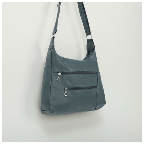 фото Сумка-мешок, отдел на молнии, 5 наружных карманов, регулируемый ремень, цвет голубой mikimarket