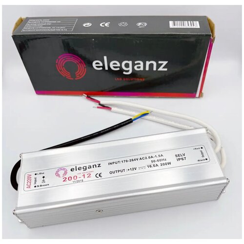 Блок питания (трансформатор) Eleganz 200W 12V IP67
