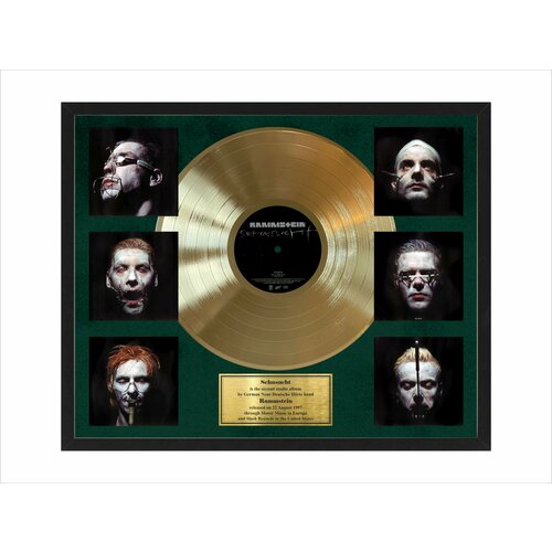 Rammstein Sehnsucht золотая виниловая пластинка в рамке rammstein – sehnsucht 2 lp