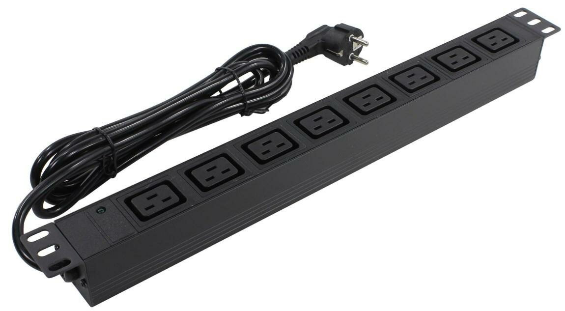 Exegate EX280873RUS Блок розеток ExeGate ServerPro PDU-19H015 Al-8C19-EU3, 19",1U,алюм, 8 IEC 320 C19, евровилка, 3м - фото №8