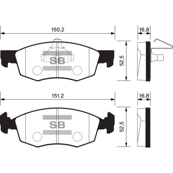 Колодки тормозные передние Sangsin Brake для FIAT Doblo/ Palio Weekend 01>15, 4 шт