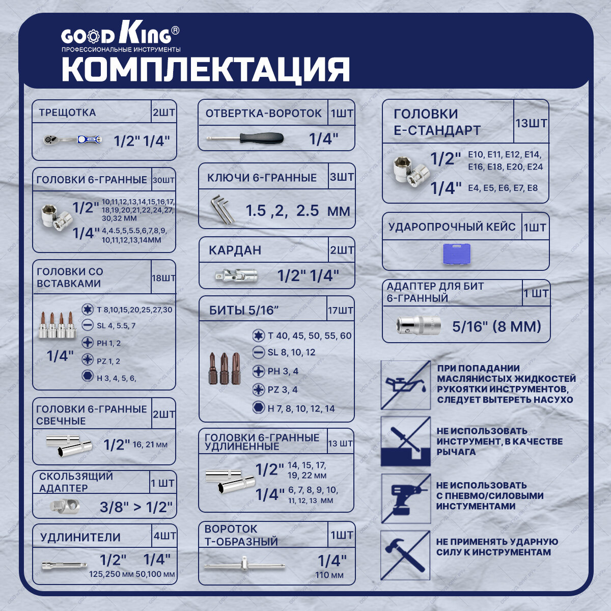 Набор инструментов Goodking B-10108, 108 предметов