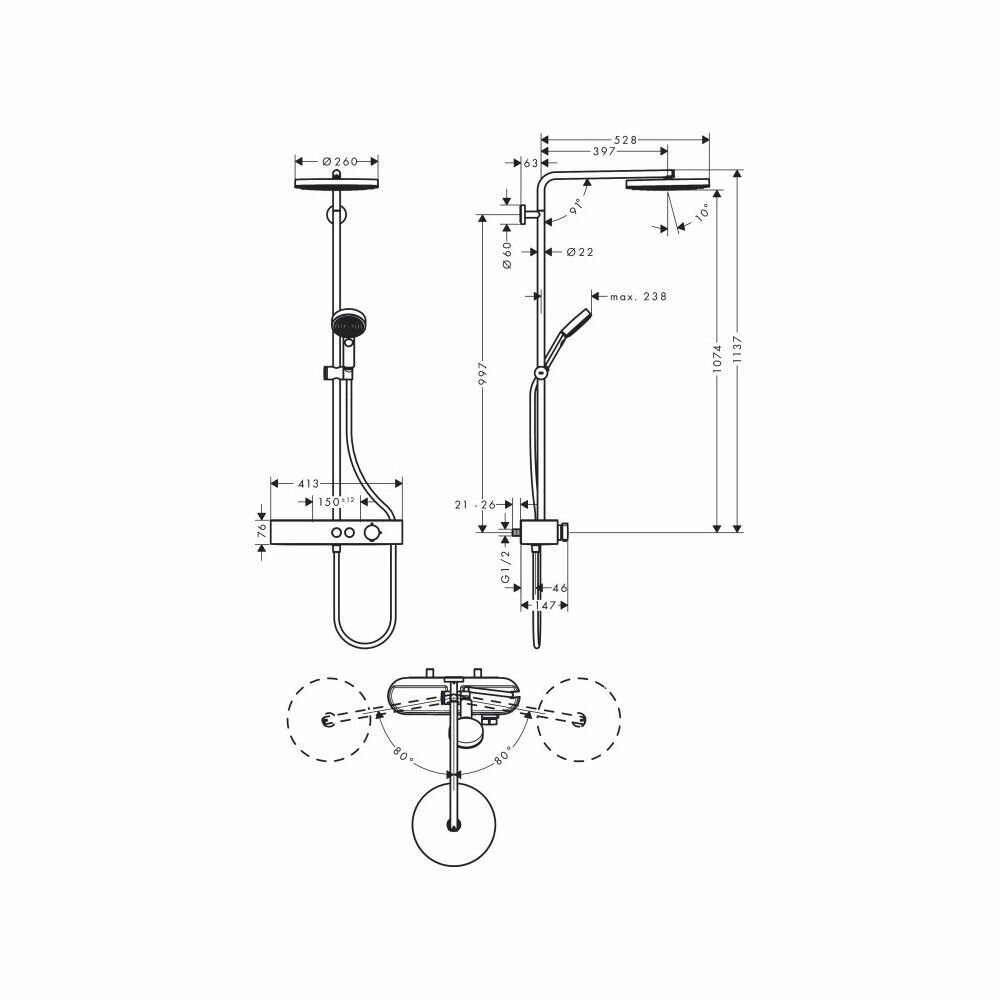 Душевая стойка Hansgrohe Pulsify ShowerTablet Select 24220000 - фото №14