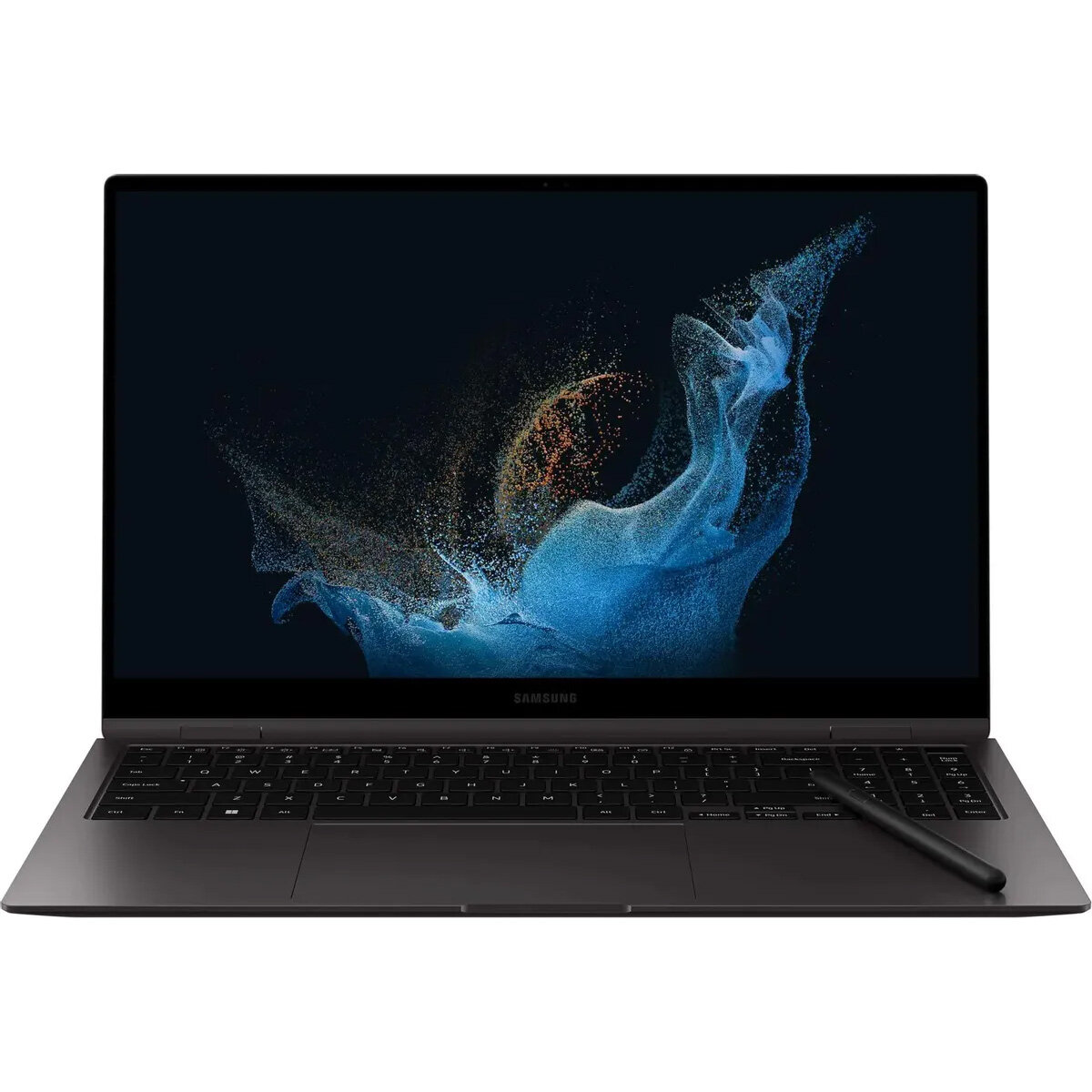 Ноутбук Samsung Galaxy Book 2 Pro 360 NP950, 15.6" FullHD (1920x1080) AMOLED сенсорный/Intel Core i7-1260P 2.1 ГГц, 12 ядер/16 ГБ LPDDR5/512 ГБ SSD/Intel Iris Xe Graphics/Windows 11 Home, черный (NP950QED-KA1IN)