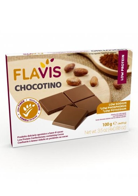 Какао плитка с низким содержанием белка "Chocotino", т. м. FLAVIS, 100 г