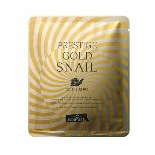 Маска для лица Skin Pastel Prestige Gold Snail Mask Pack восстанавливающая с муцином улитки, 25 мл