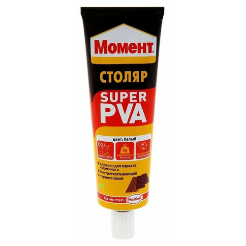 клей super pva момент столяр 3 кг Клей ПВА Момент Столяр Super PVA, 125 гр.