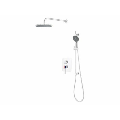 Душевая система с тропическим душем, встраиваемая, смеситель для ванны и душа, серия Lotus белый, A-Five (А5-0756)