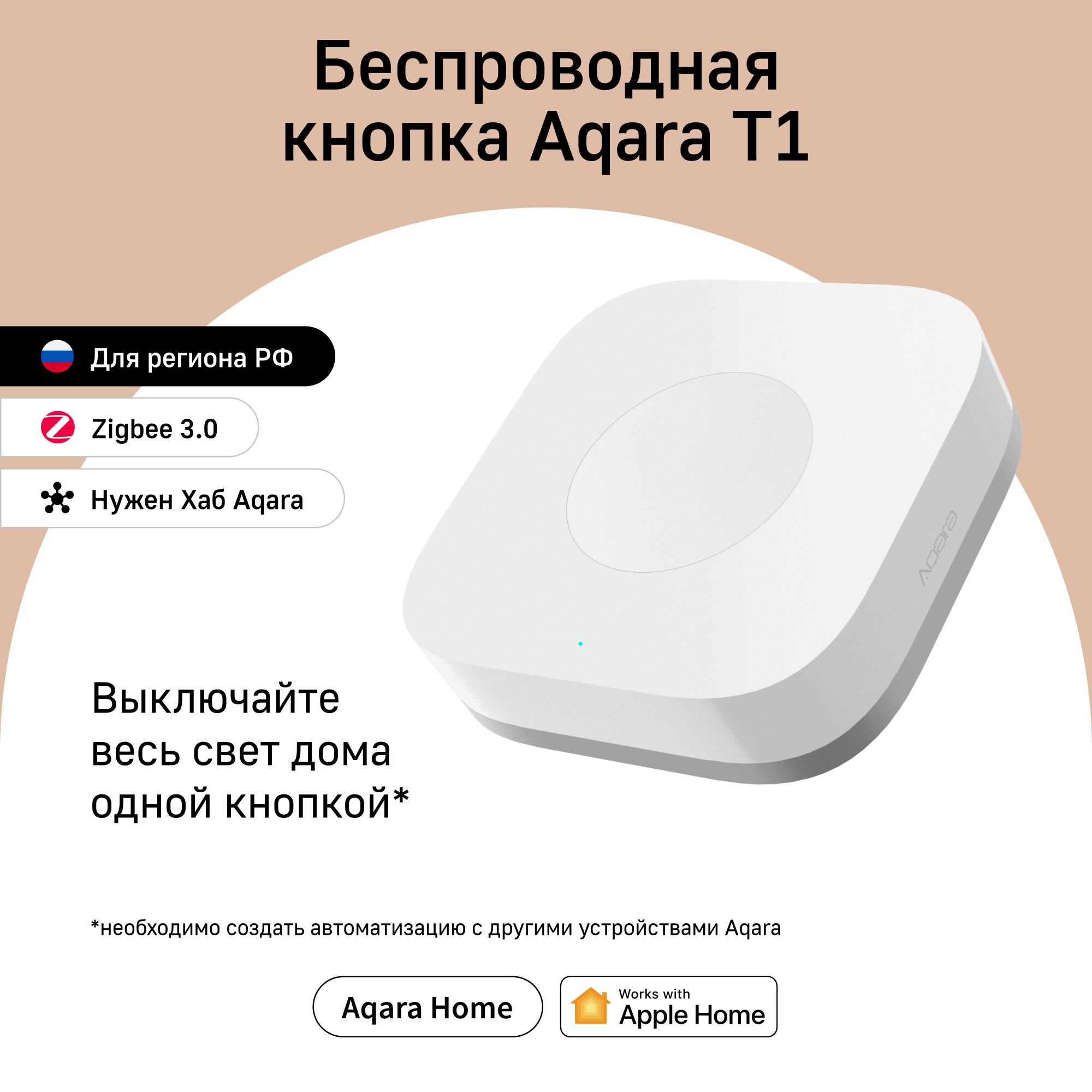 Беспроводная кнопка Aqara T1 модель WB-R02D