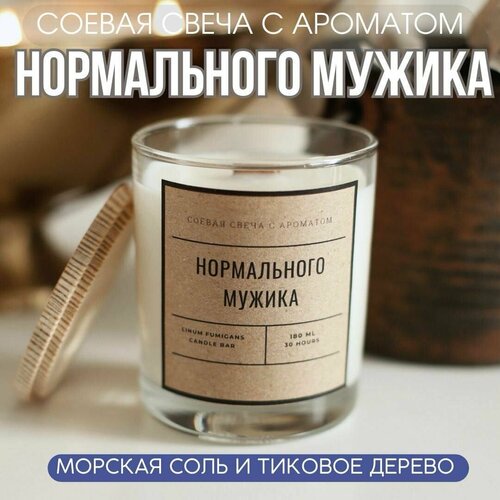 Ароматическая соевая свеча с ароматом нормального мужика, 180 мл LINUM FUMIGANS / ароматный подарок