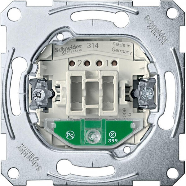 Schneider Electric Merten Механизм QuickFlex Переключателя 1-клавишного с подсветкой 10 AХ, QF безвинт. зажим