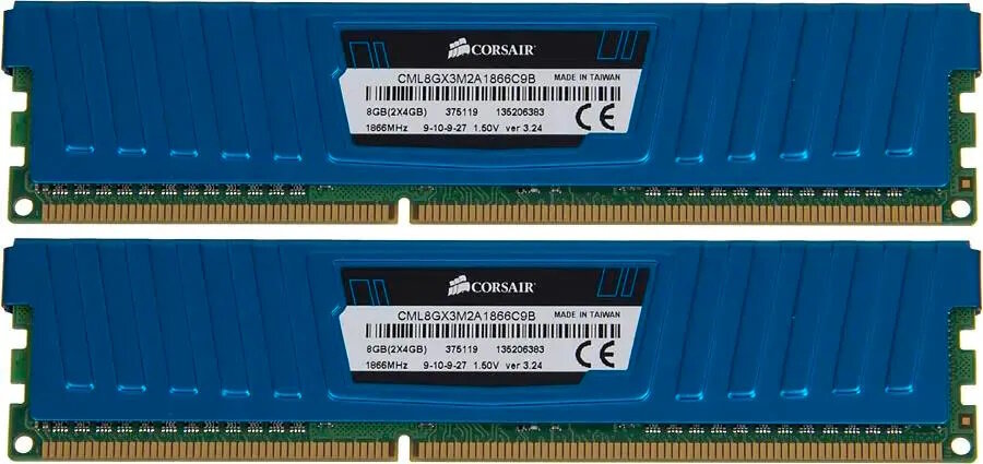 Оперативная память Corsair 4 ГБ DDR3 1866 МГц DIMM CL9 CML8GX3M2A1866C9B