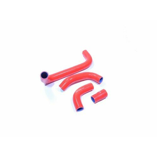 ПТП64 Патрубок радиатора 2101-07 (для медных радиаторов) (к-т 4шт) красный силикон 4 слоя (ПТП)