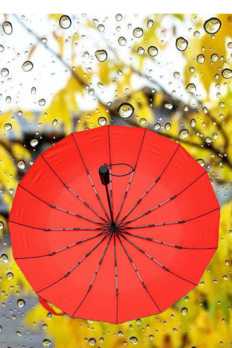 фото Зонт черный автомат 16 спиц