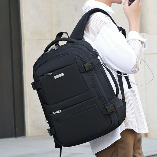Рюкзак Loui Vearner LOU1761 черный с USB мужской женский унисекс городской, для ноутбука, для школы