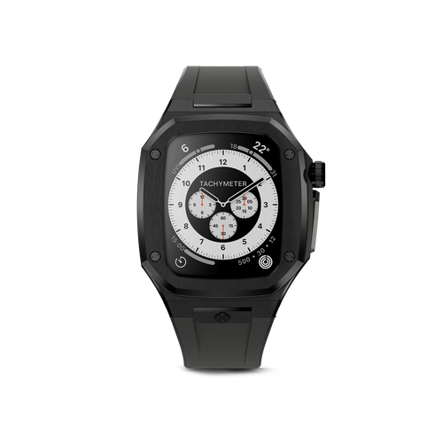Корпус для часов Golden Concept для Apple Watch 45 мм, нержавеющая сталь / резина, черный