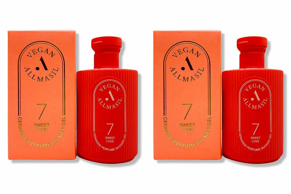 ALLMASIL Гель для душа Vegan 7 Ceramide Perfume Shower Gel Cherry Blossom, с ароматом вишни, 150 мл, 2 шт.