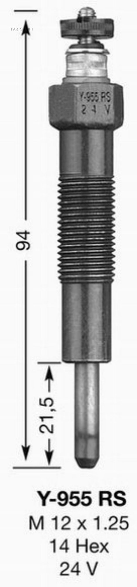 4995 NGK-NTK Свеча накаливания Y-955RS