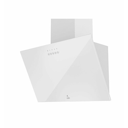 Вытяжка кухонная наклонная LEX MOZA 450 White 45 см отделка окрашенная сталь стекло 3 скорости кнопочное управление LED лампы 872700₽