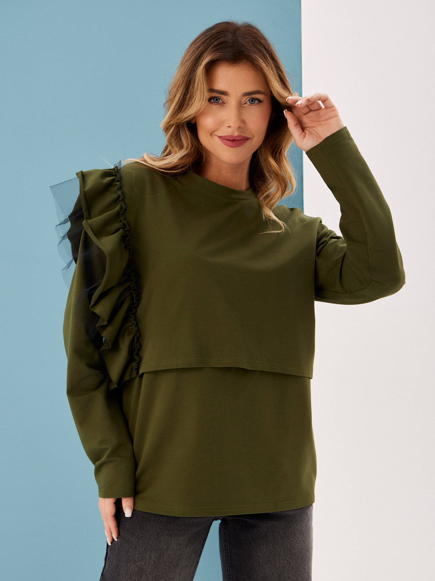 Лонгслив для кормящих мам Proud Mom