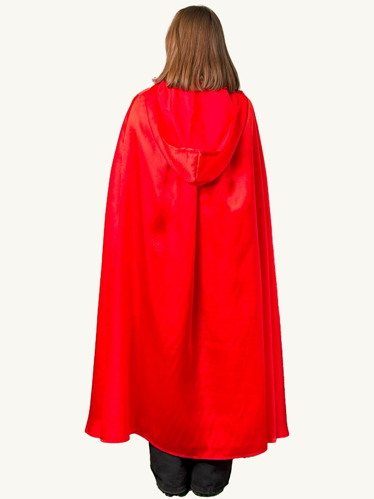Карнавальный плащ-мантия с капюшоном красный (на рост 164-170) — фото 1