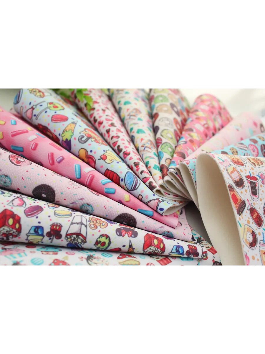 Кожзам Market13Salnik, для рукоделия, фиолетовый, 33х20см, 10шт — фото 1