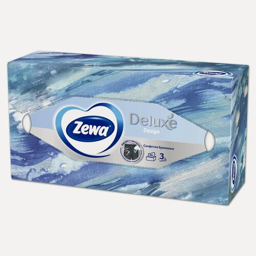 Изображение товара Zewa Deluxe Design бумажные салфетки 3 слоя 90 шт косметические для макияжа лица