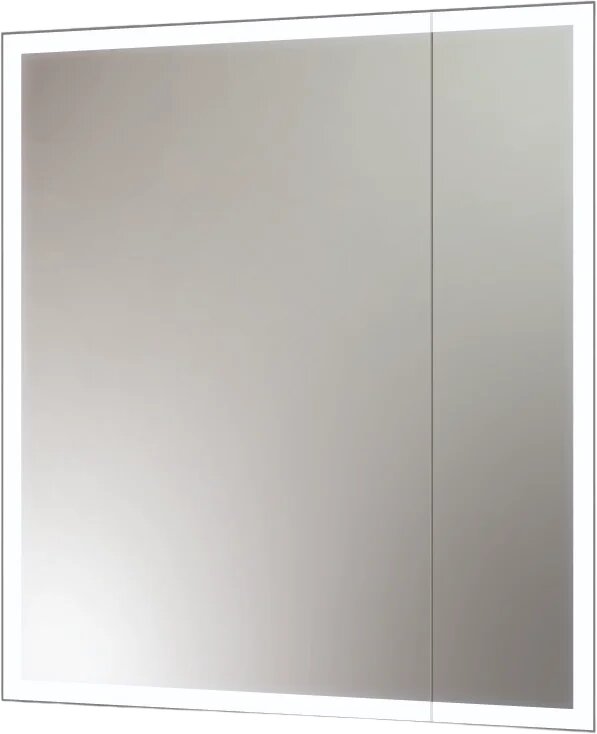 Зеркало-шкаф CONTINENT Reflex 70х80 со светодиодной подсветкой 70 см белое в современном стиле