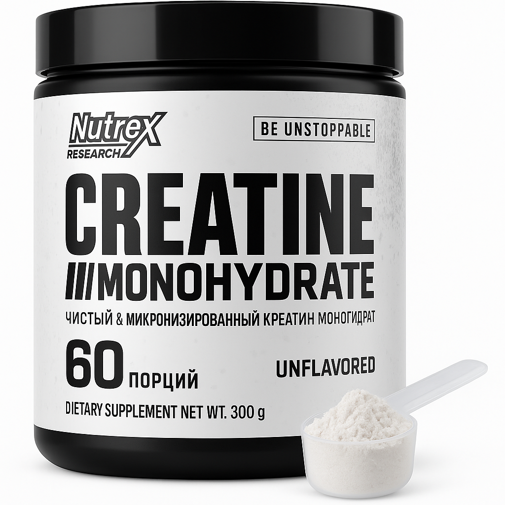 Nutrex Creatine Monohydrate 300 г — Креатин моногидрат для силы и выносливости, 60 порций, без вкуса