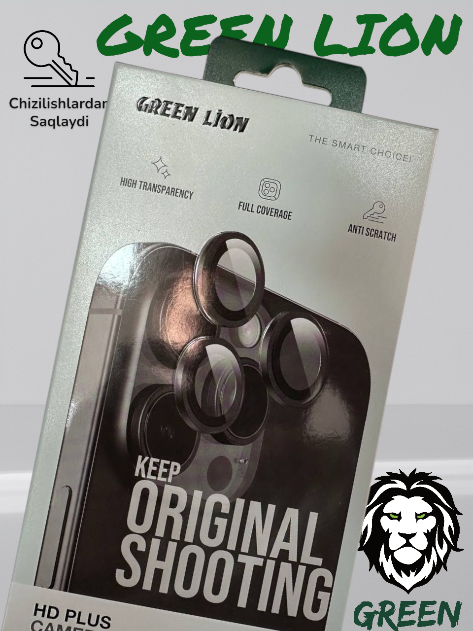 Защитное стекло, на камеру, синий, для Apple iPhone 16pro/16 pro max Green Lion Black Titanium