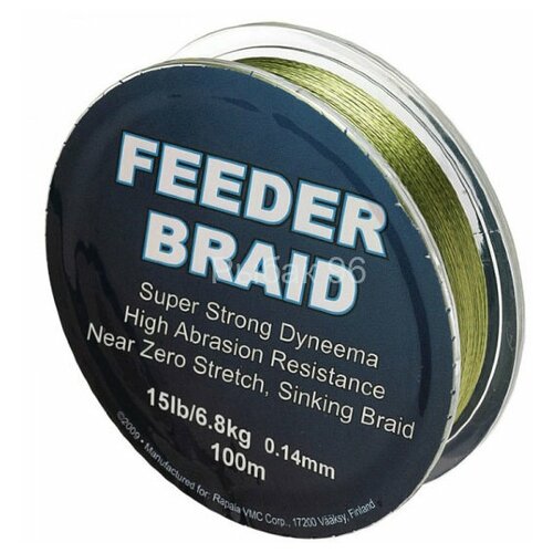 фото Леска плетеная sufix feeder braid core green 0.12мм 100м