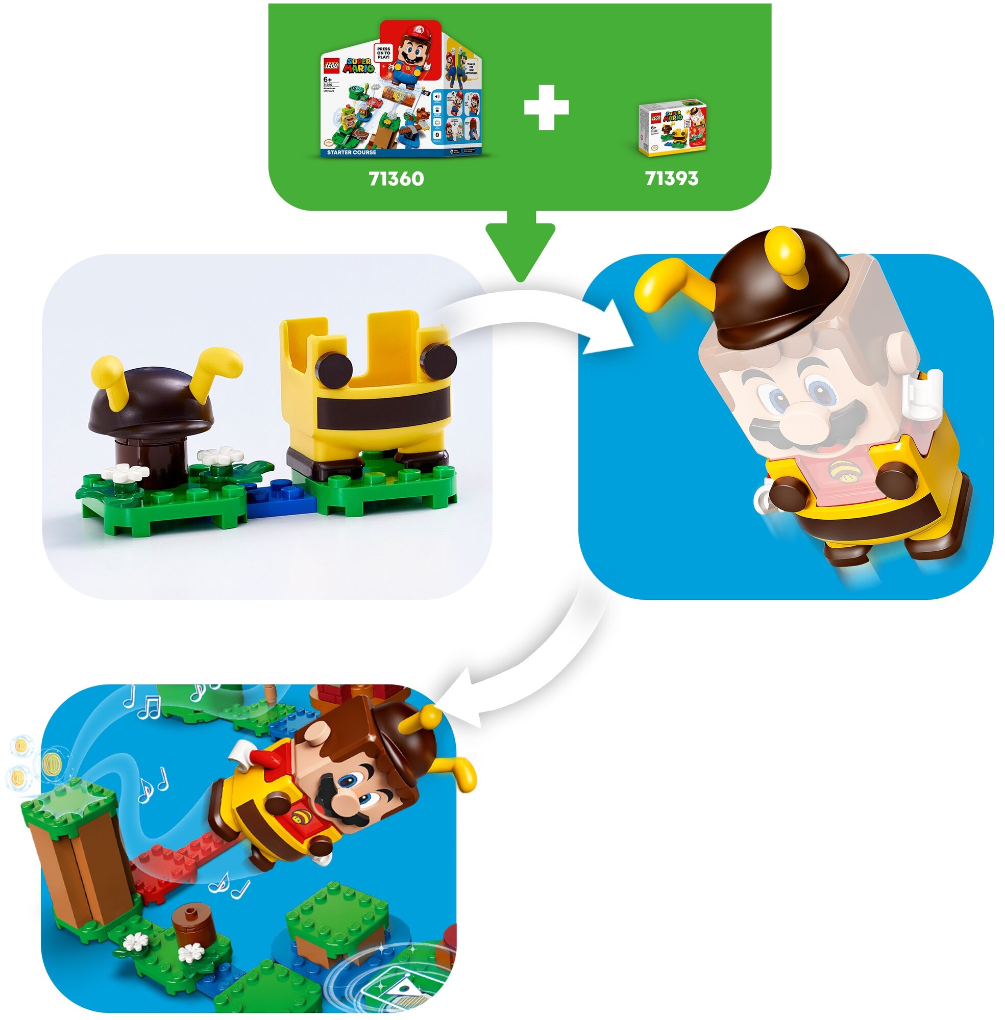 Конструктор Lego Super Mario Набор усилений Марио-пчела, - фото №12