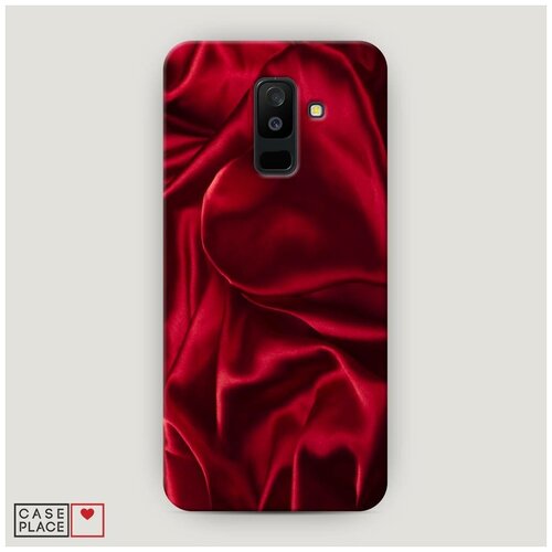 фото Чехол пластиковый samsung galaxy a6 plus текстура красный шелк case place