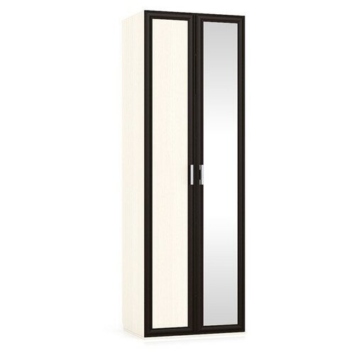 фото Аврора шк-22зп шкаф средний с зеркалом справа, цвет дуб/венге, шхгхв 80х57х240 см. диваны и кровати