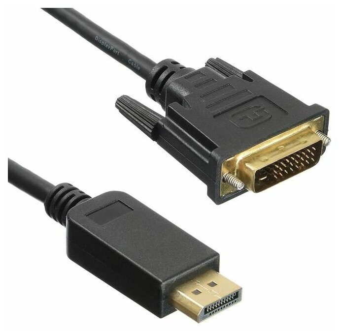 Кабель аудио-видео BURO 1.1v, DisplayPort (m) - DVI-D (Dual Link) (m) , 3м, GOLD черный [bhp dpp_dvi-3] - фото №2