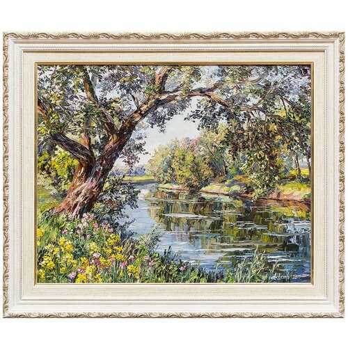 фото Картина маслом "дерево у реки" артемис русская живопись