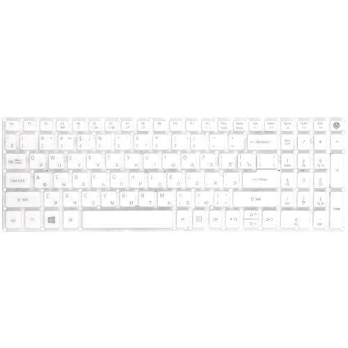 Клавиатура для ноутбука Acer Aspire V3-574G E5-573 F5-572 Series Г-образный Enter Белая без рамки PN NSK-R37SQ 0R 975₽