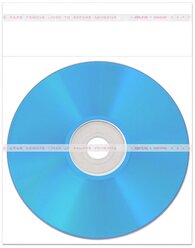 Конверт для CD/DVD диска, полипропилен 25мкм, 2 скотча (для вклейки в журналы), 25 шт.