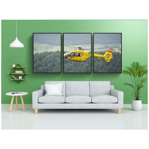 фото Набор модулных постеров для интерьера "вертолет, christophorus9, желтый" 60x90 см. в тубусе, без рамки lotsprints