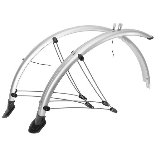 Крылья велосипедные MUD MAX FLEX для 28-29 ширина 56мм полноразмерные серебристые 3990₽