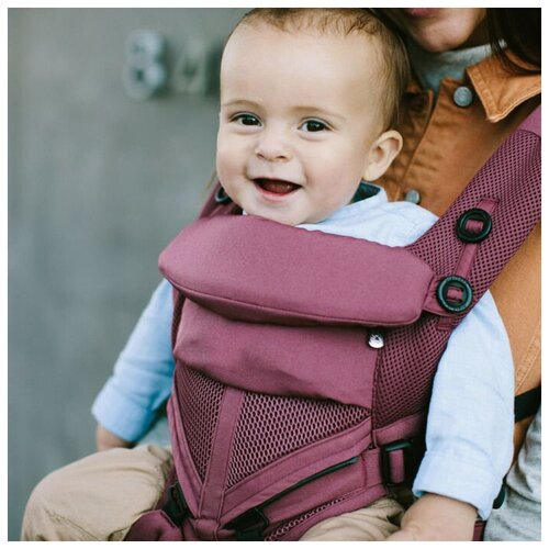ЭргоРюкзак Aimama - Кенгуру переноска, Хипсит для новорождённых, 4 в 1, до 15 кг, Plum 