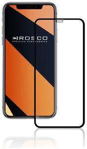 Фото Защитное 3D стекло ROSCO с черной рамкой для Apple iPhone XS Max (Эпл Айфон ХС Макс), клеевая основа по периметру