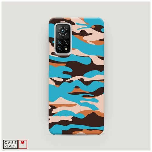 фото Чехол пластиковый xiaomi mi 10t pro ярко-синий камуфляж case place