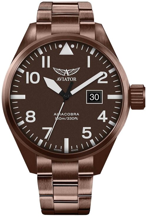 Наручные часы Aviator Airacobra V.1.22.8.151.5, коричневый