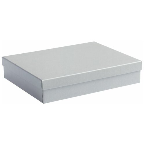 Подарочная коробка Giftbox, серебристая, 25,5х20х5,5 см, переплетный картон