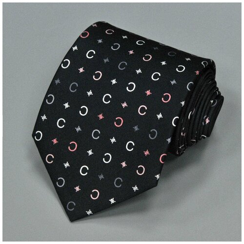 Черный стильный галстук с лого Celine 835210