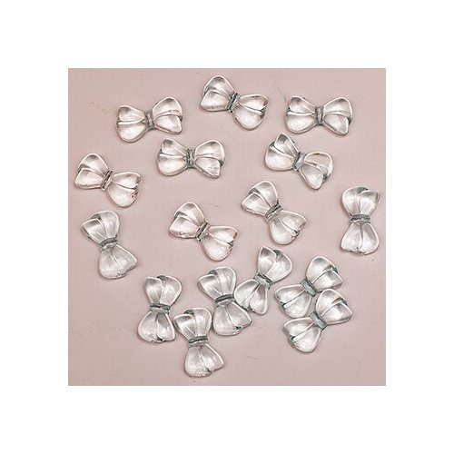 Набор бусинок бант бирюза прозрачный 10 шт 9 х 15 мм