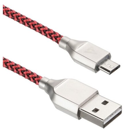 Кабель microUSB Type-B / USB Type-A ACD Titan (ACD-U927-M1R) 1м, красно-черный